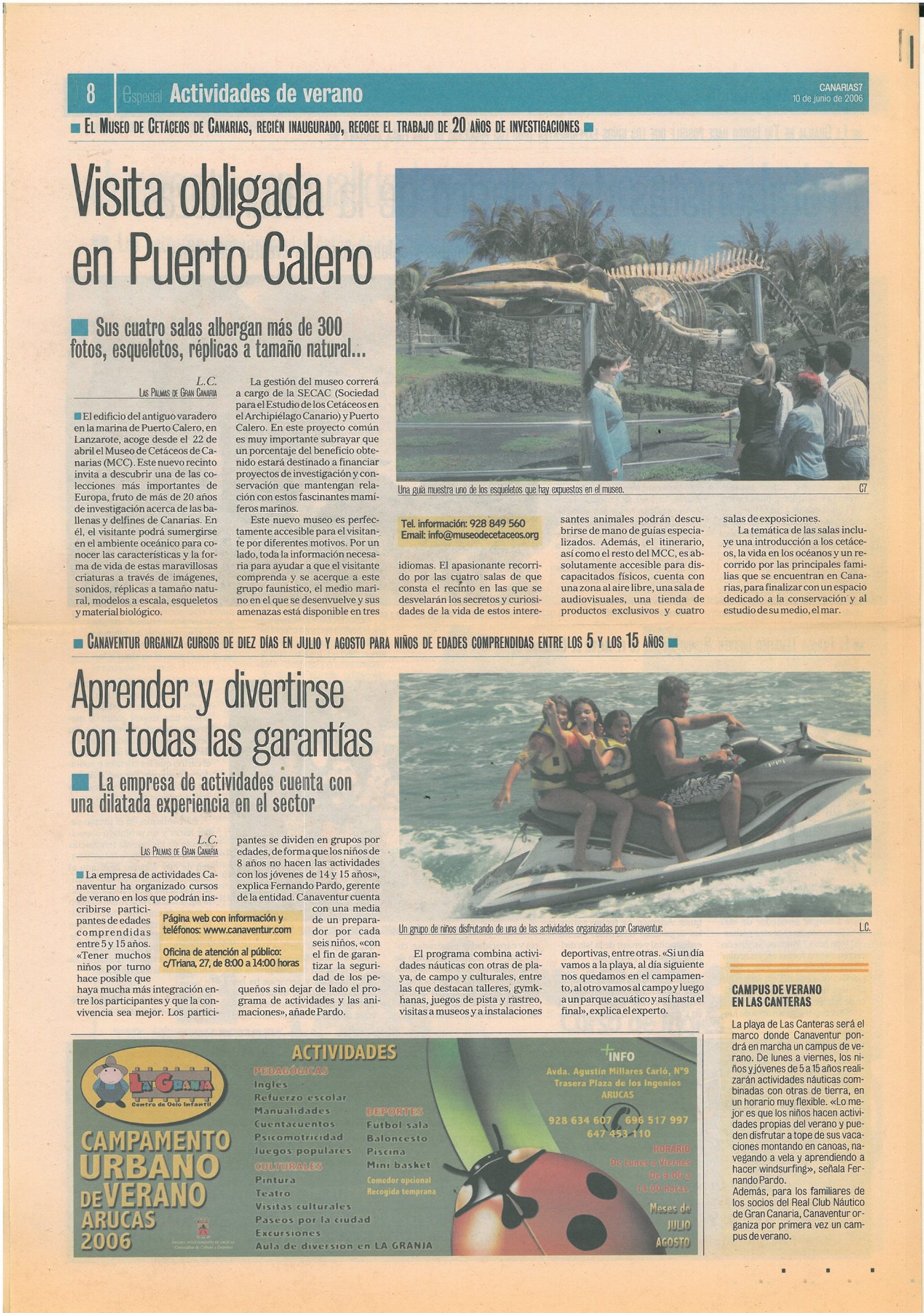 Actividad en campus de verano Canaventur